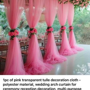 Tulle Pink Party Decoration Curtains